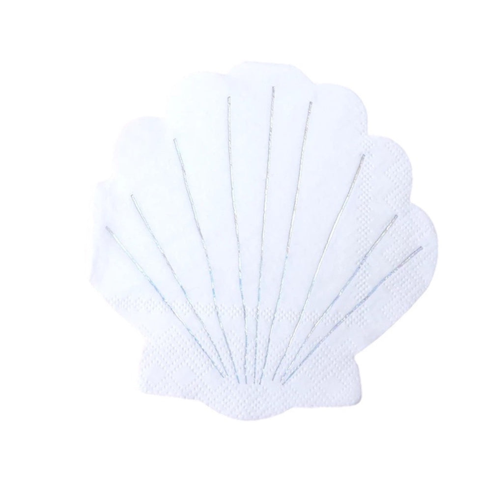 White Seashell Shaped Cocktail Party Napkins - The Whimsy Emporium